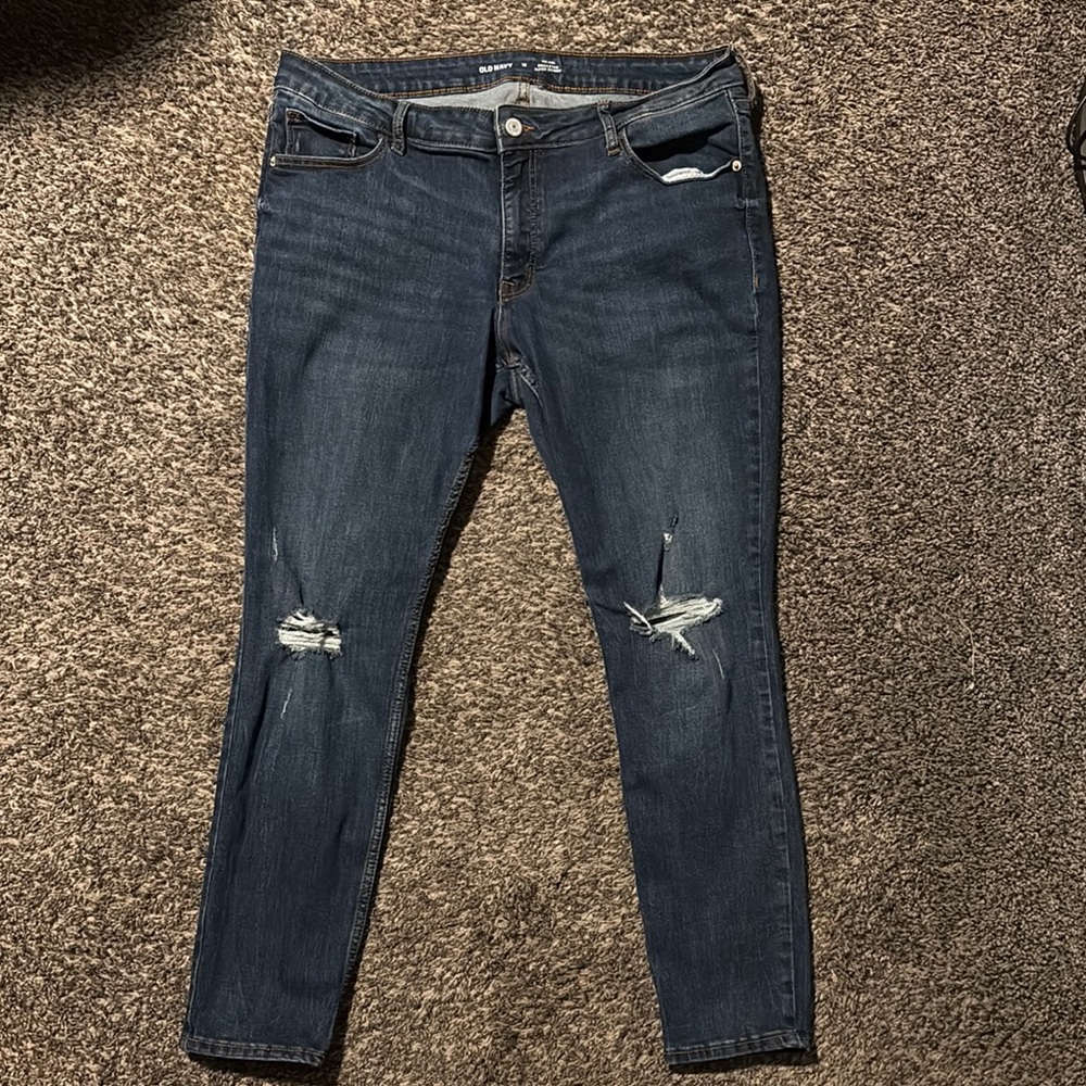 Old Navy Blue Skinny Jeans with Distressed Details